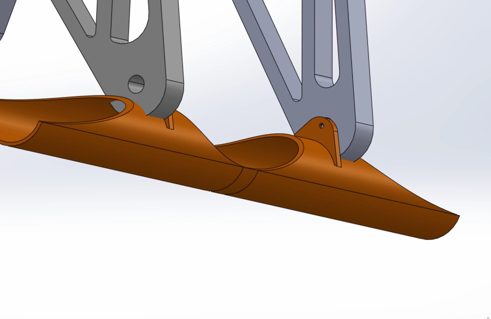 close-up render of the jacking bar's scooped cutouts and welded tabs